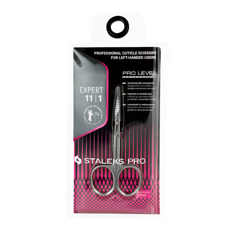 Professional-grade Staleks scissors for precise cuticle care.