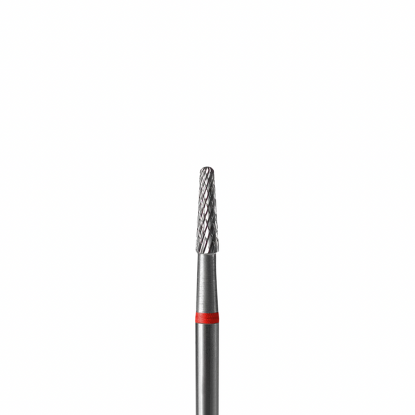 Staleks Carbide nail drill bit, "cone" red, head diameter 2.3mm / working part 8mm FT71R023/8.