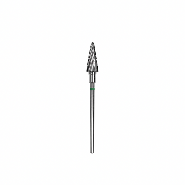 Staleks Carbide nail drill bit, "cone" green, head diameter 6mm / working part 14mm FT71G060/14.