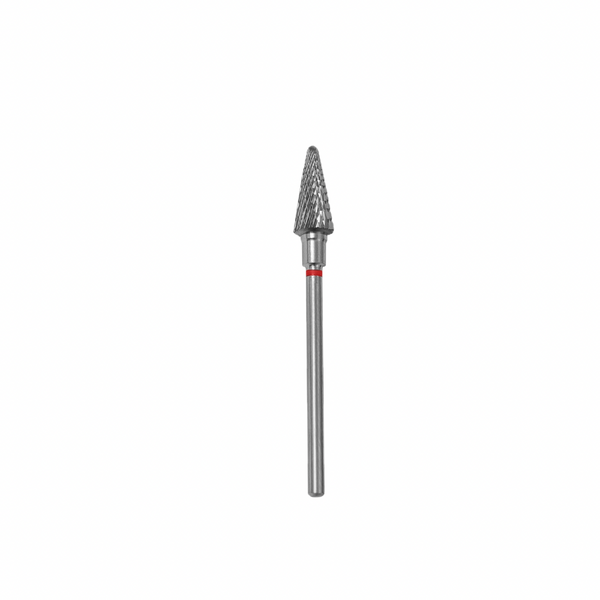 Staleks Carbide nail drill bit, "cone" red, head diameter 6mm / working part 14mm FT71R060/14.