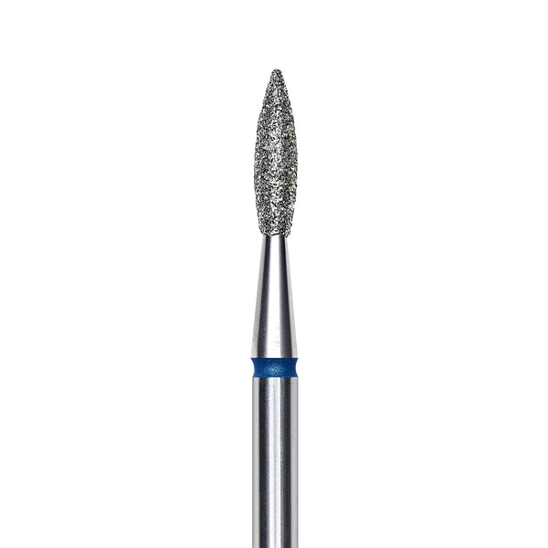 Staleks Diamond nail drill bit, pointed "flame", blue, head diameter 2.1mm/ working part 8mm FA11B021/8.