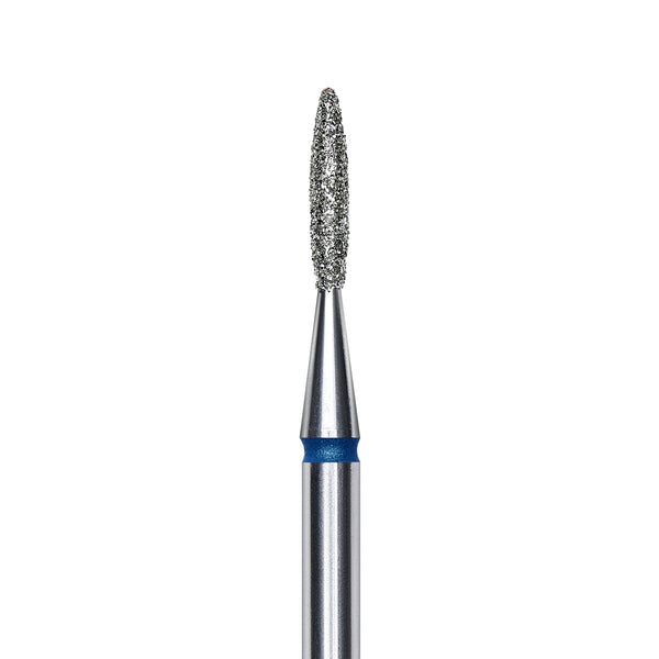 Staleks Diamond nail drill bit, pointed "flame", blue, head diameter 1.6mm/ working part 8mm FA11B016/8.