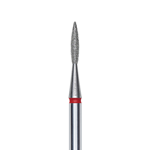 Staleks Diamond nail drill bit, pointed "flame", red, head diameter 1.6mm/ working part 8mm FA11R016/8.