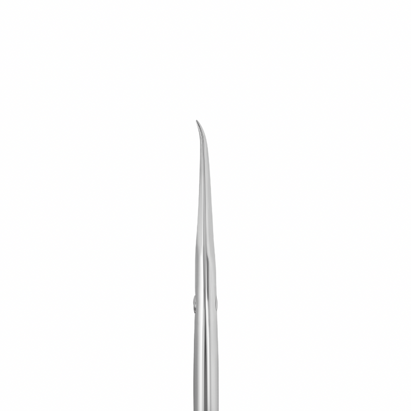 Ergonomically designed Staleks scissors with tapered tips for precise cutting.