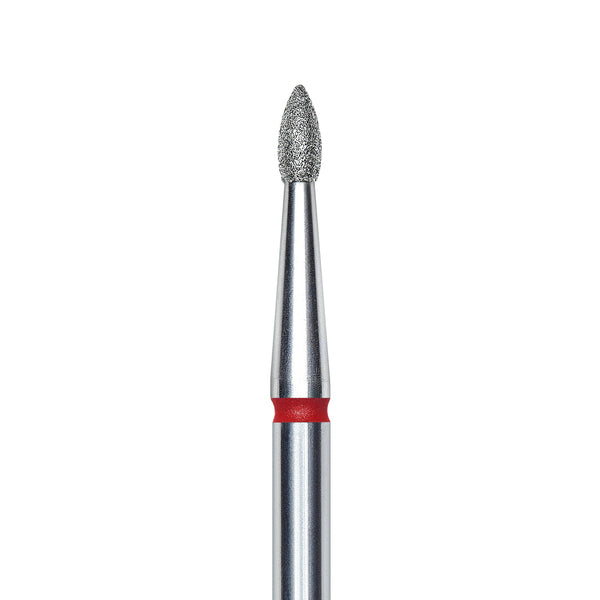 Staleks Diamond nail drill bit, pointed "bud" , red, head diameter 1.8mm/ working part 4mm FA60R018/4.