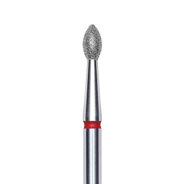 Staleks Diamond nail drill bit, pointed "bud" , red, head diameter 2.5mm/ working part 4.5mm FA60R025/4.5.