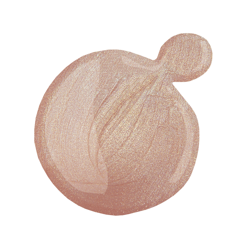 Shimmering rose gold UV/LED gel polish by Miss Dolla, designed for quick soak-off and no nail damage.