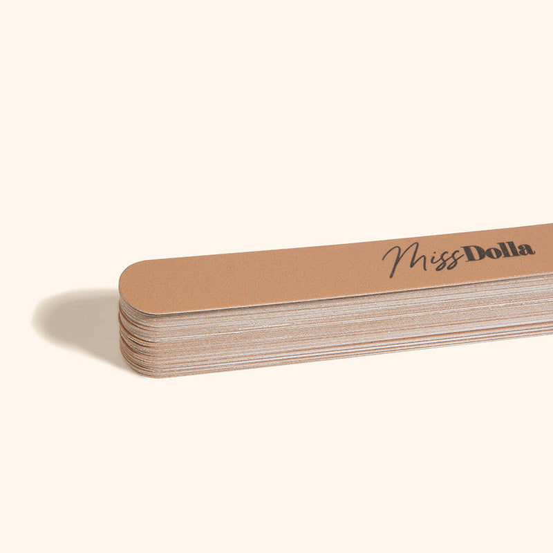ingle-use nail file stickers on a metal base from Miss Dolla.