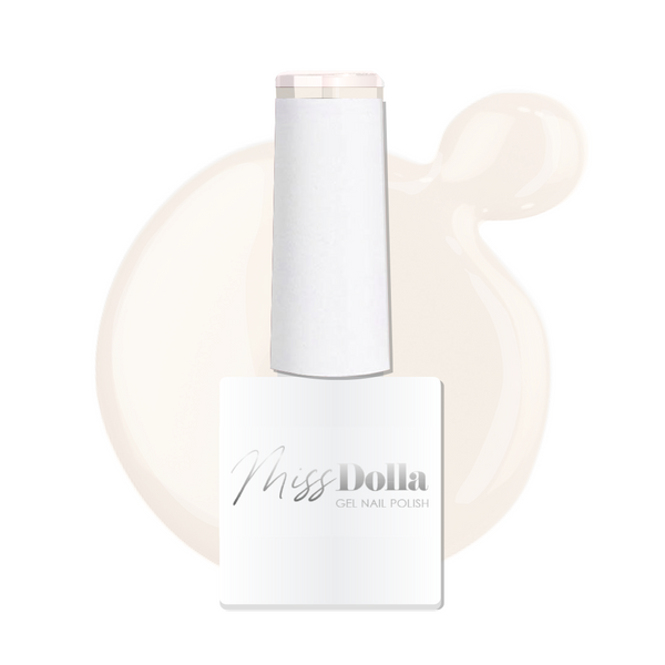 Miss Dolla milky white gel polish in 8ml bottle for professional nail technicians.