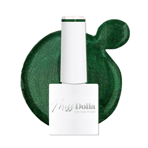 absolutely beautiful stunning durable and easy removal Shimmery, bottle green gel nail polish