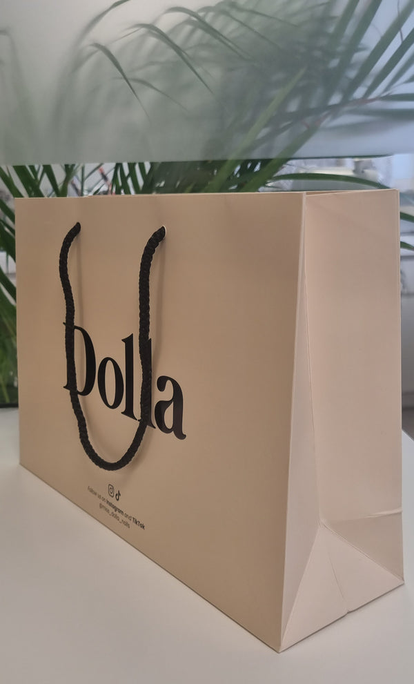 cream paper bag from the best nail polish brand Miss Dolla