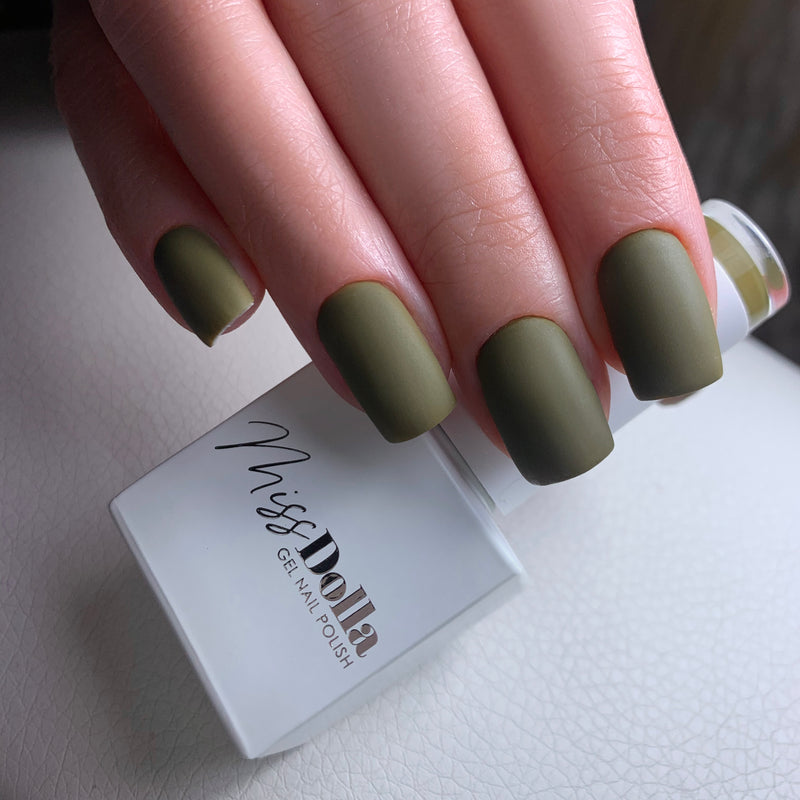 long lasting durable Mediterranean mix of green with a hint of brown gel nail polish