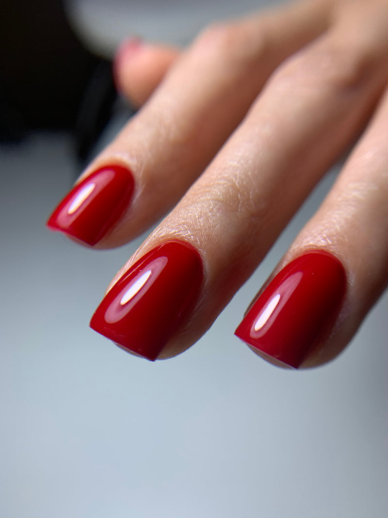 UV/LED curable durable and flexible Bright, vivid cherry gel nail polish