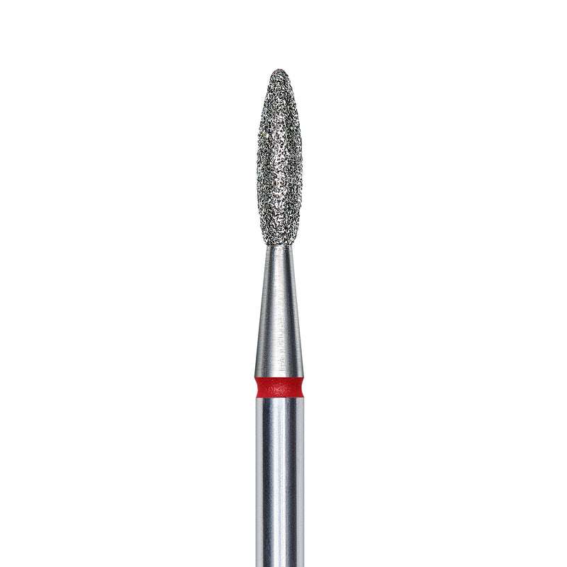 Staleks Diamond nail drill bit, "flame", red, head diameter 2.1mm/ working part 8mm FA10R021/8