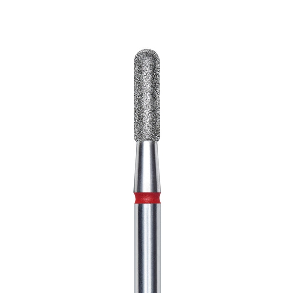 Staleks Diamond nail drill bit, rounded "cylinder", red, head diameter 2.3mm/ working part 8mm FA30R023/8