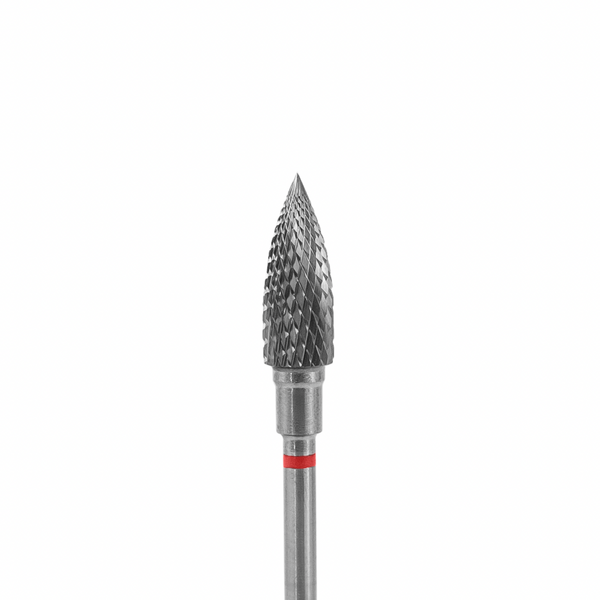 Staleks Carbide nail drill bit, "flame" red, head diameter 5mm / working part 13.5mm FT10R050/13.5