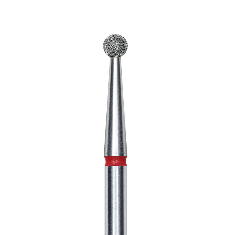 Staleks Diamond nail drill bit, "ball", red, head diameter 2.5mm FA01R025