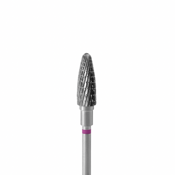 Staleks Carbide nail drill bit, "corn" purple, head diameter 5mm / working part 13mm FT90V050/13.