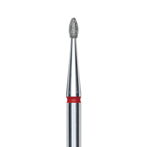 Staleks Diamond nail drill bit, rounded "bud" , red, head diameter 1.6mm/ working part 3.4mm FA50R016/3.4.