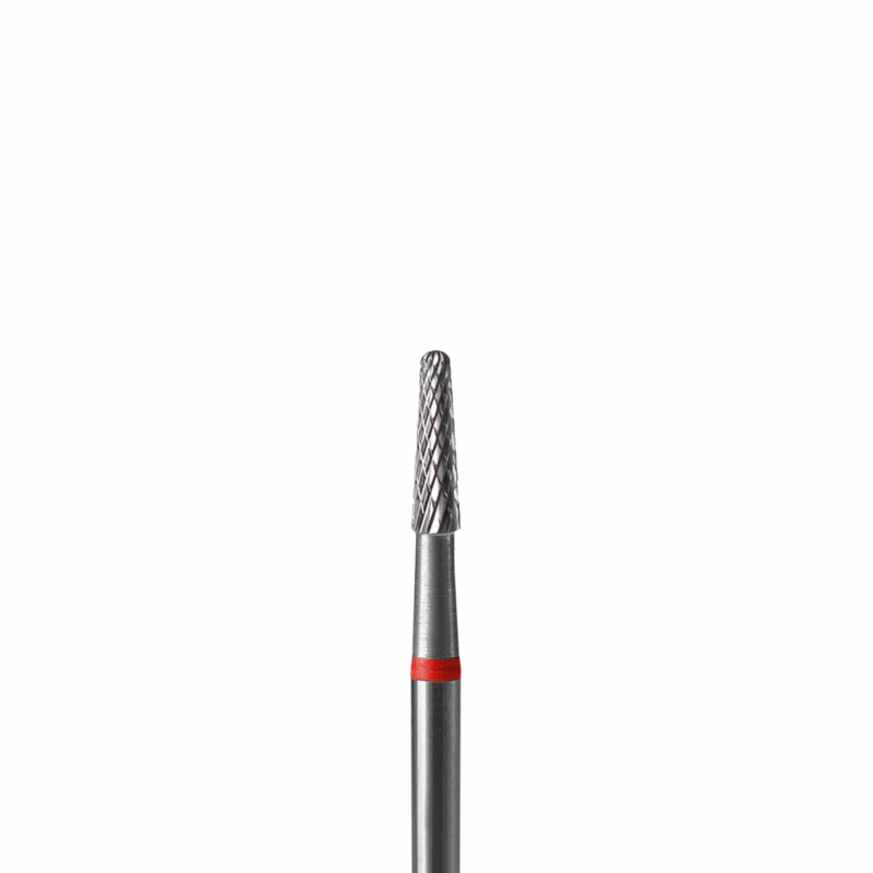 Staleks Carbide nail drill bit, "cone" red, head diameter 2.3mm / working part 8mm FT71R023/8.