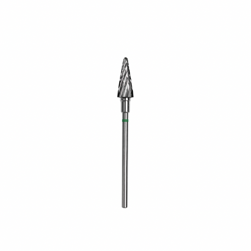 Staleks Carbide nail drill bit, "cone" green, head diameter 6mm / working part 14mm FT71G060/14.