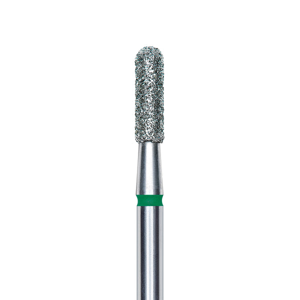 Staleks Diamond nail drill bit, rounded "cylinder", green, head diameter 2.3mm/ working part 8mm FA30G023/8
