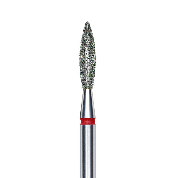 Staleks Diamond nail drill bit, "flame", red, head diameter 2.3mm/ working part 10mm FA10R023/10.