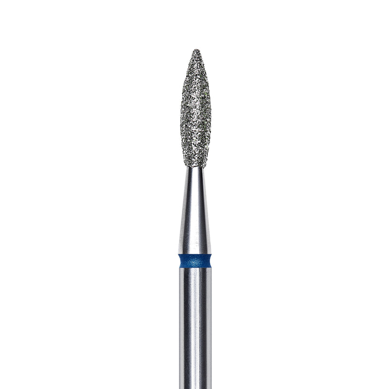 Staleks Diamond nail drill bit, pointed "flame", blue, head diameter 2.1mm/ working part 8mm FA11B021/8