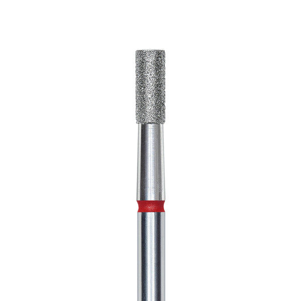 Staleks Diamond nail drill bit, "cylinder", red, head diameter 2.5mm/ working part 6mm FA20R025/6