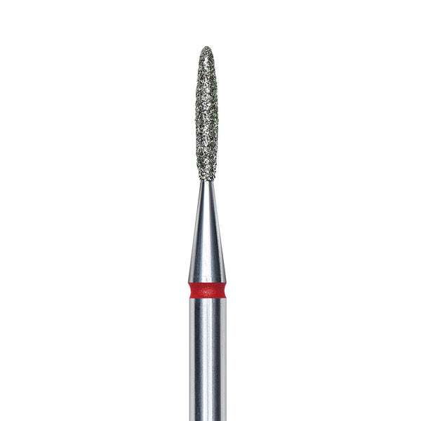 Staleks Diamond nail drill bit, "flame", red, head diameter 1.4mm/ working part 8mm FA10R014/8