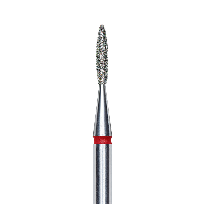 Staleks Diamond nail drill bit, "flame", red, head diameter 1.6mm/ working part 8mm FA10R016/8