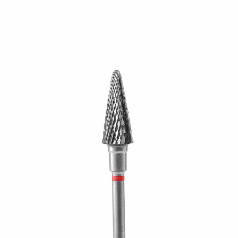 Staleks Carbide nail drill bit, "cone" red, head diameter 6mm / working part 14mm FT71R060/14