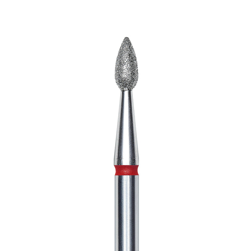 Staleks Diamond nail drill bit, "drop" , red, head diameter 2.3mm/ working part 5mm FA40R023/5