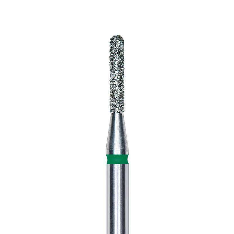 Staleks Diamond nail drill bit, rounded "cylinder", green, head diameter 1.4mm/ working part 8mm FA30G014/8