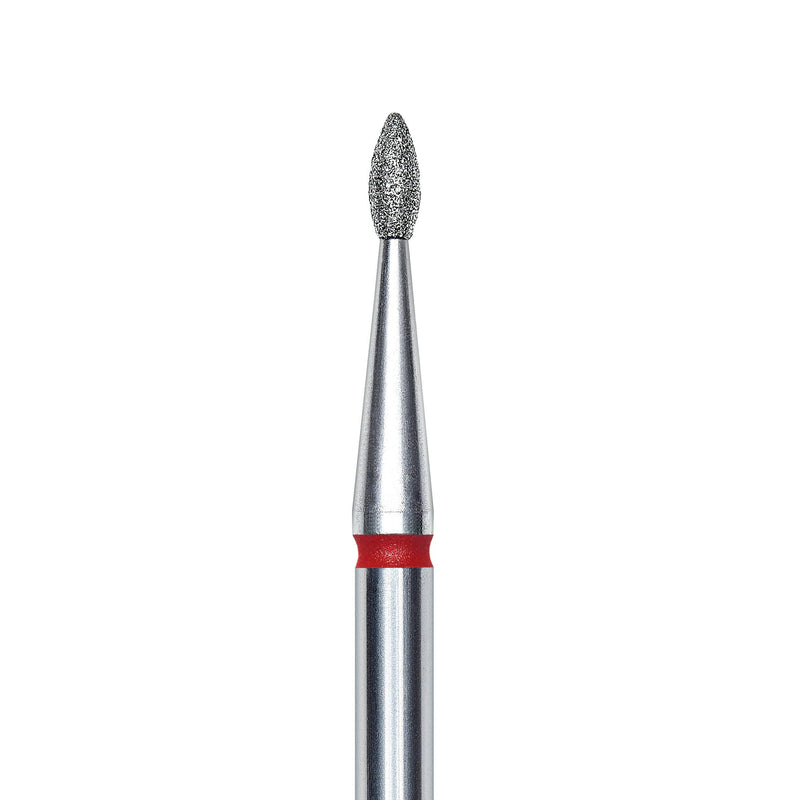 Staleks Diamond nail drill bit, "drop" , red, head diameter 1.6mm/ working part 4mm FA40R016/4