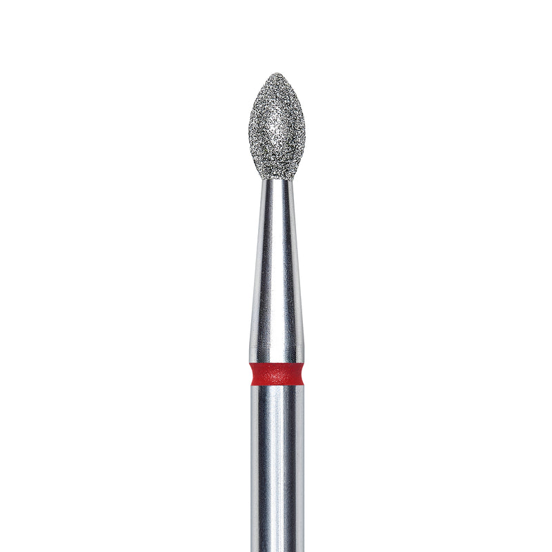 Staleks Diamond nail drill bit, pointed "bud" , red, head diameter 2.5mm/ working part 4.5mm FA60R025/4.5