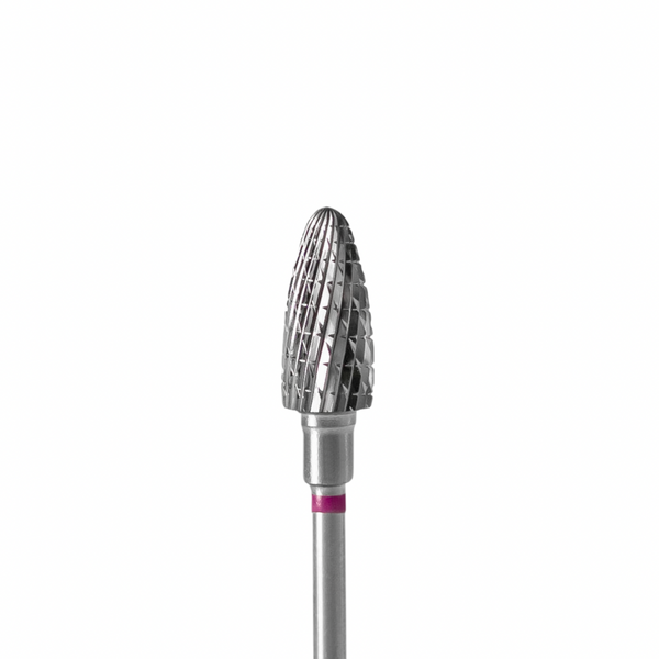 Staleks Carbide nail drill bit, "corn" purple, head diameter 6mm / working part 14mm FT90V060/14