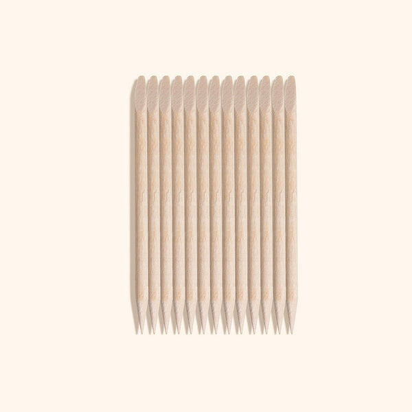 Small wooden cuticle sticks / pushers remove dead skin and use for nail design, manicures and pedicures
