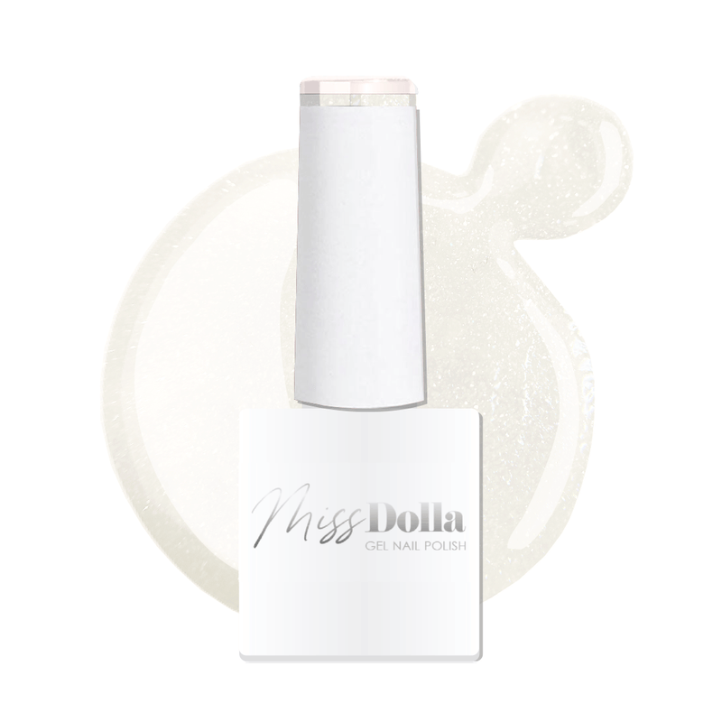easy to apply easy to remove soft white with crystal finish gel nail polish